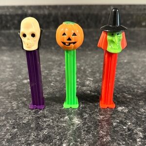 PEZ Vintage Halloween Dispensers Dr Skull, Pumpkin & Witch